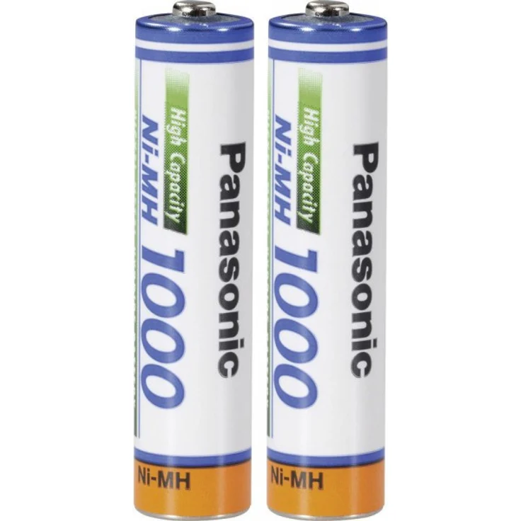 Panasonic High Capacity, Akku Ni-MH 1000, AAA Micro, 2er Pack, min. 930 mAh, Hochkapazitäts-Akku mit extrastarker Leistung – Bild 1