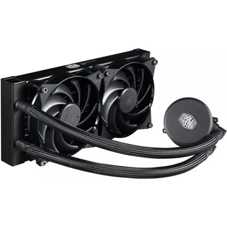 Cooler Master MasterLiquid 240 Wasserkühlung 240mm Radiator, 2x MasterFan Pro 120 AB PWM Lüfter, Weiße LED (MLX-D24M-A20PW-R1)