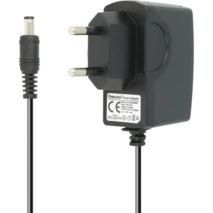 Netzteil 5V 2A 10W | 5,5 x 2,1 mm Stecker | Außen MINUS -(+ Innen PLUS | Universal Ladegerät kompatibel mit Drucker, Konsolen, USB-Hubs, Router, Festplatten
