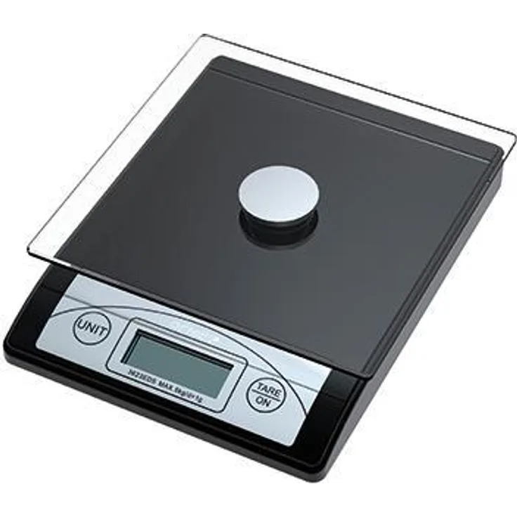 Genie 3623 EDS Digitale Briefwaage (von 1 g bis 5000 g, aus robustem Kunststoff inkl. Glasteller, LCD Anzeige) schwarz