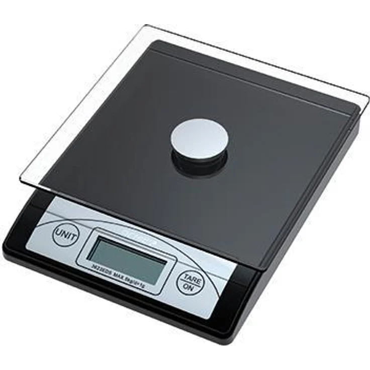 Genie 3623 EDS Digitale Briefwaage (von 1 g bis 5000 g, aus robustem Kunststoff inkl. Glasteller, LCD Anzeige) schwarz