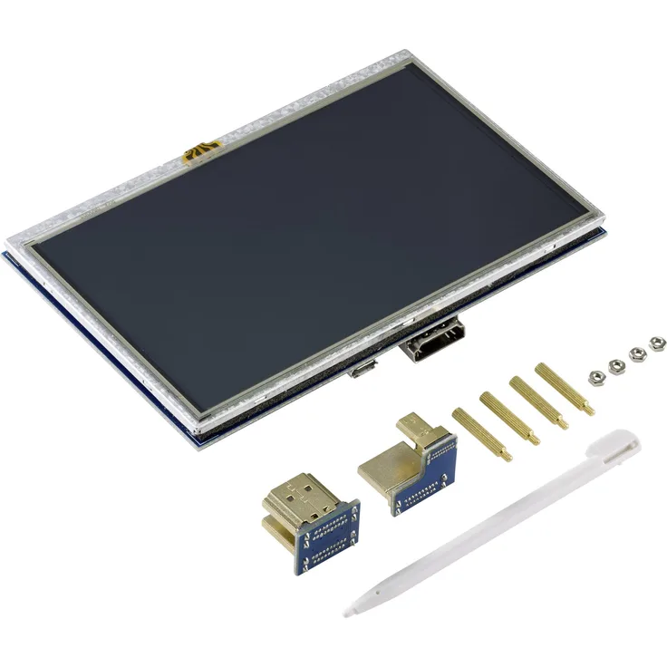 TRU COMPONENTS Touchscreen-Monitor 12.7cm (5 Zoll) 800 x 480 Pixel Passend für: Raspberry Pi, Banana Pi