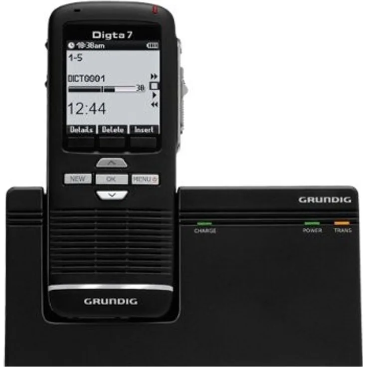 Grundig Digta 7 digitales Diktiergerät im Premium Set , Handgerät mit Dockingstation, Diktiersoftware und Zubehör