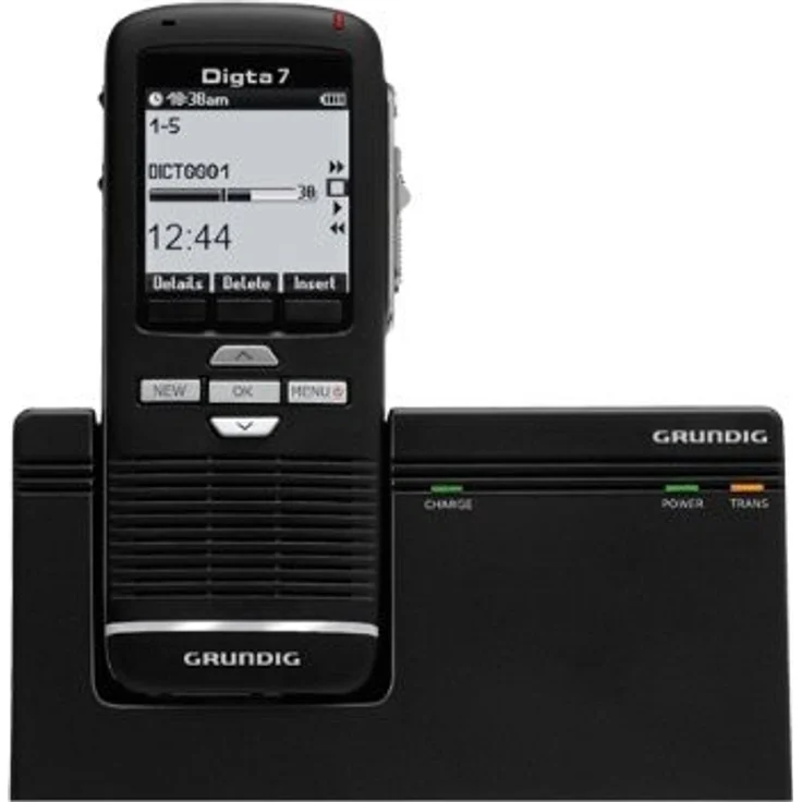 Grundig Digta 7 digitales Diktiergerät im Premium Set , Handgerät mit Dockingstation, Diktiersoftware und Zubehör