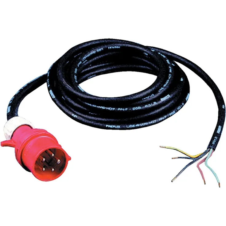 Anschlussleitung H07RN-F 5x4 mm² 5m m.E Stecker schwarz f.Innen-Außen