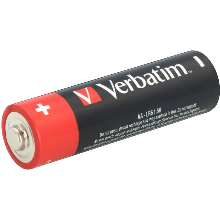 Verbatim 49503. Akku-/Batterietyp: Einwegbatterie, Batteriegröße: AA, Batteriespannung: 1,5 V. Höhe: 50,5 mm, Durchmesser (mm): 1,45 cm, Gewicht: 23 g (49503)