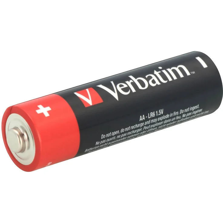 Verbatim 49503. Akku-/Batterietyp: Einwegbatterie, Batteriegröße: AA, Batteriespannung: 1,5 V. Höhe: 50,5 mm, Durchmesser (mm): 1,45 cm, Gewicht: 23 g (49503)