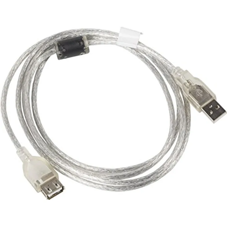 lanberg CA-USBE-12CC-0018-TR USB 2.0 A-Stecker auf USB A-Buchse Extender mit Ferritenkern Durschsichtig, 1,8m klar