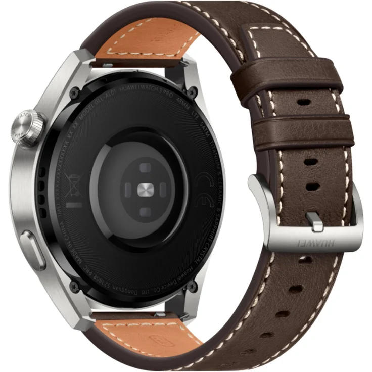 Huawei Watch 3 Pro Classic Edition Smartwatch GPS, Unisex, 48mm, Lederarmband, Titanium/Braun – Bild 4