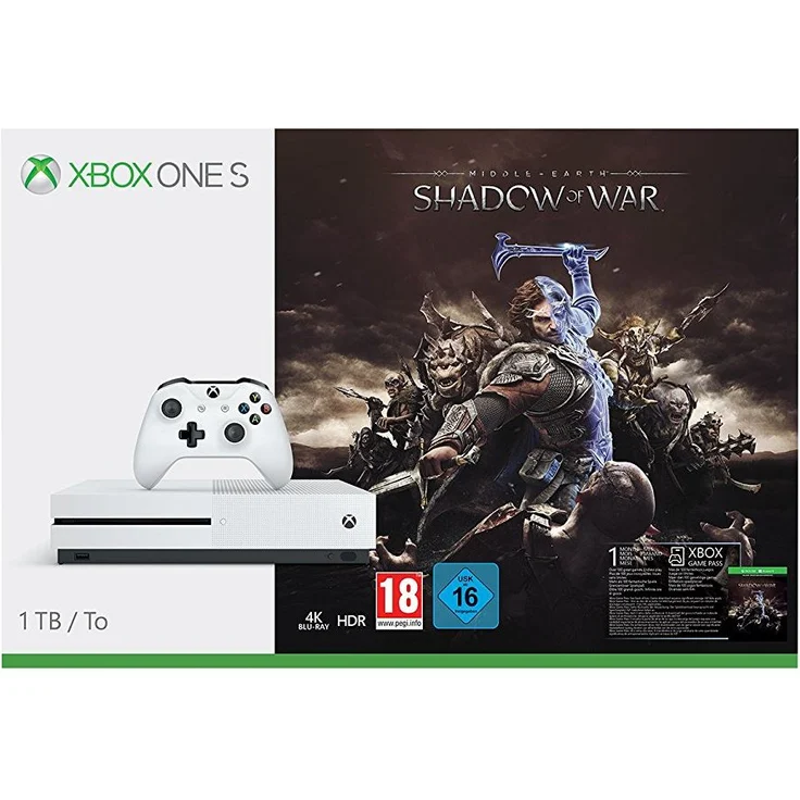 Microsoft Xbox One S Robot White 1TB Bundle inkl. Mittelerde: Schatten des Krieges – Bild 1