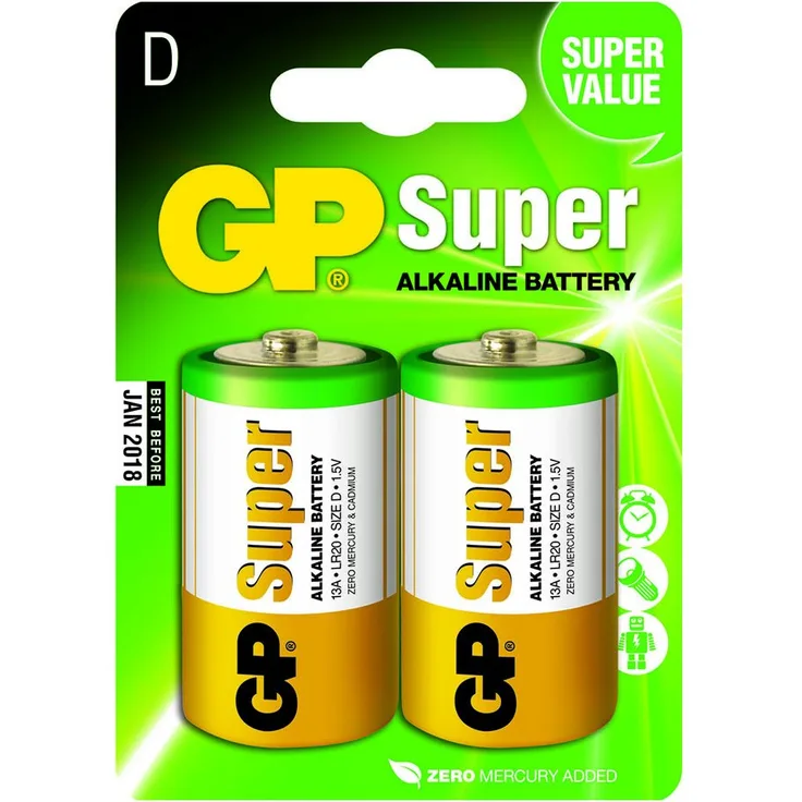 GP Alkaline Batterie (D, Mono, LR 20, 1,5V)