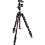 Manfrotto Befree Advanced Alu Reisestativ Twist (Drehverschluss) mit Kugelkopf, inkl.Tasche (für Canon, Nikon, Sony, DSLR, CSC, Spiegellose Kamera, rot, Traglast:8kg, Packmaß:40cm, Gewicht:1,49kg)