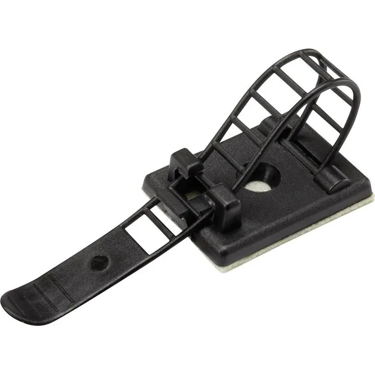 Tru Components Befestigungssockel selbstklebend, schraubbar mit Befestigungsbinder Schwarz 1206770 WCT-64 25 St. (1206770)