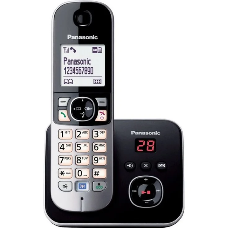 Panasonic KX-TG6821 Single Analog-Telefon schwarz/silber – Bild 1