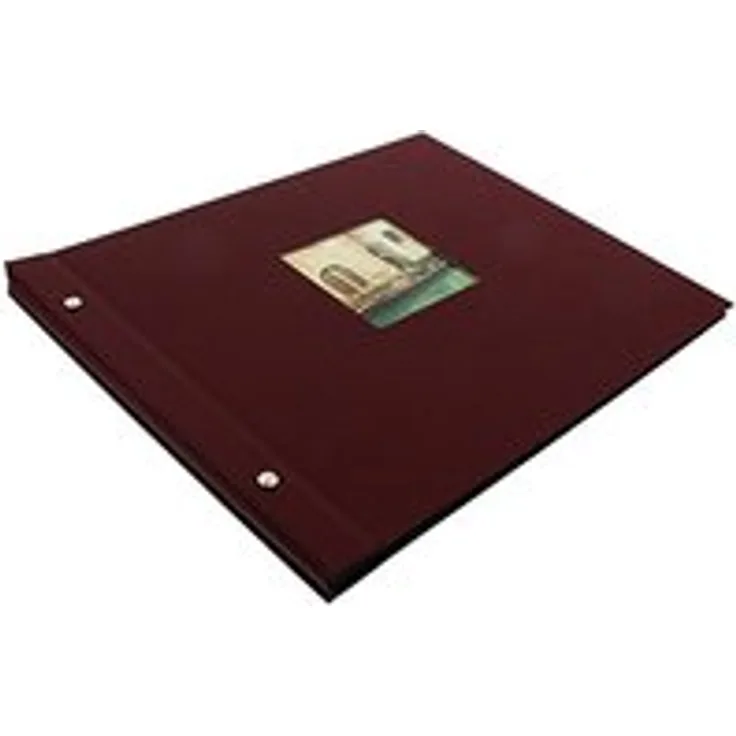 goldbuch Schraubalbum mit Fensterausschnitt, Bella Vista, 39 x 31 cm, 40 schwarze Seiten mit Pergamin-Trennblättern, Erweiterbar, Leinen, Bordeaux, 28972