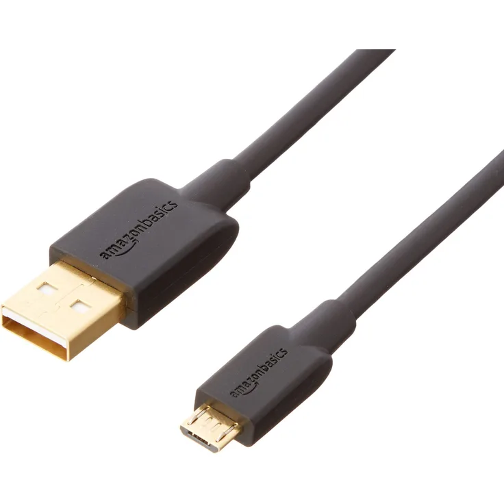 AmazonBasics Verbindungskabel, USB 2.0, USB-A-Stecker auf Micro-USB-B-Stecker, 3 m, Schwarz, 5er Pack - Preisvergleich
