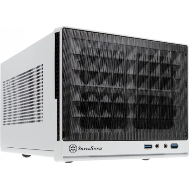 SilverStone SST-SG13WB - Sugo Mini-ITX kompaktes Cube Gehäuse, Mesh-Frontblende, schwarz-weiss
