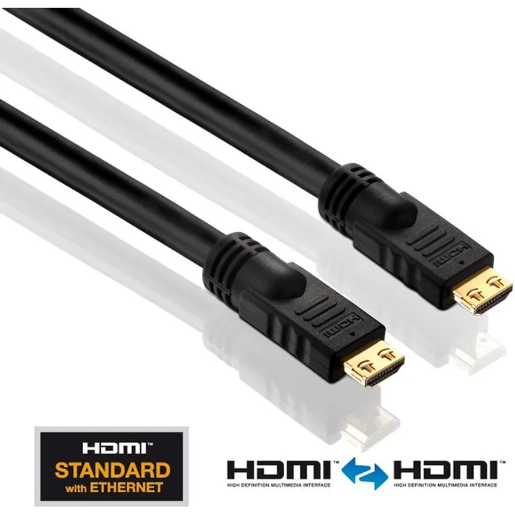 PureLink PI1000-200 HDMI Verbindungskabel (2K FullHD (1080p), Ethernet), HDMI-A Stecker auf HDMI-A Stecker, zertifiziert, 20,0m, schwarz