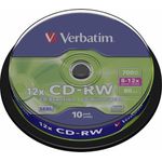 Verbatim CD RW Rewritable 700 MB Mo 8-12 x speed 80 Min. 10 pack - Preisvergleich