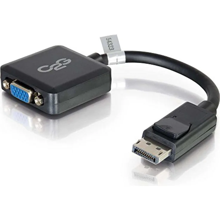C2G DisplayPort Male to VGA Female Adapter Converter - VGA-Adapter - DisplayPort (M) - HD-15 (W) - 20cm - verriegelt - Schwarz (84323)