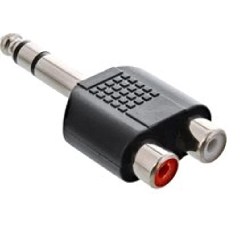 InLine 99323 Audio Adapter, 6,3mm Klinke Stecker auf 2x Cinch Buchse, Stereo