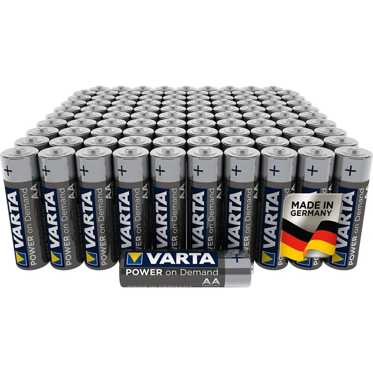 VARTA Power on Demand AA Mignon Batterien - 100er Pack Vorratspack in umweltschonender Verpackung - smart, flexibel und leistungsstark - z.B. für Computerzubehör, Smart Home Geräten oder Taschenlampen – Bild 1