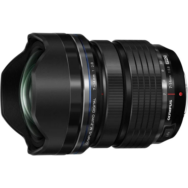 Olympus M.Zuiko Digital ED 7–14 mm f/2.8 PRO Objektiv für Micro Four Thirds Kameras, 7 bis 14 mm, f2,8, schwarz, 100