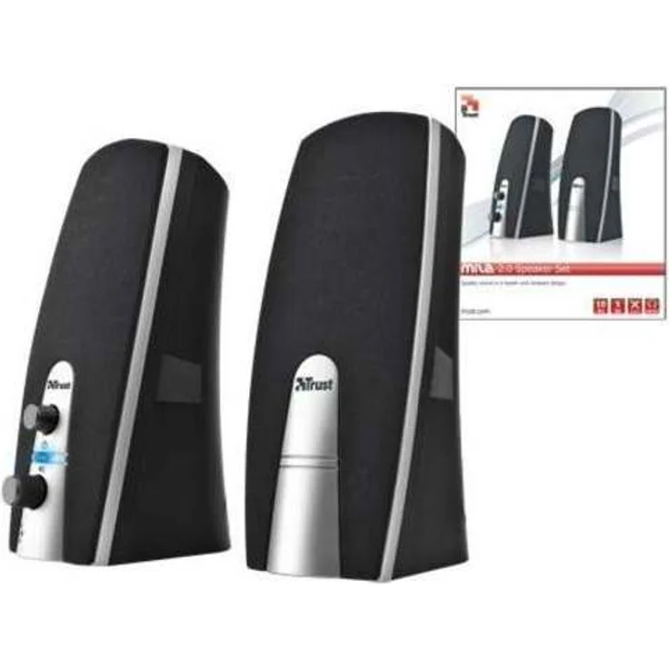 Trust MiLa 2.0 Lautsprecher, 5 Watt RMS, Kopfhöhreranschluss, schwarz - silber – Bild 1