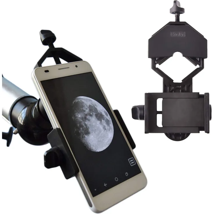 Gosky Universal-Handy-Adapterhalterung – kompatibles Fernglas Monokular Spektiv Teleskop Mikroskop, schwarz