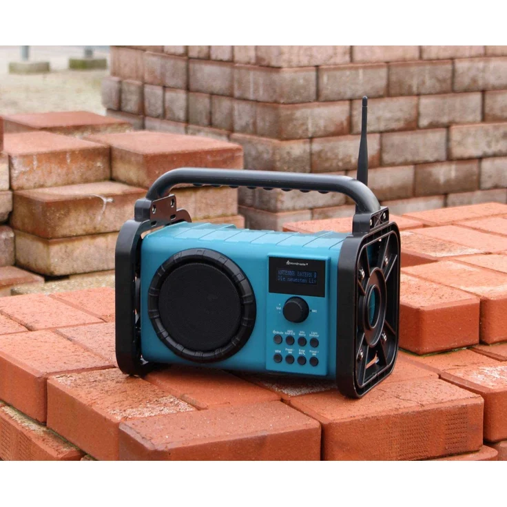 Soundmaster DAB80 Baustellenradio mit Bluetooth, geeignet für Outdoor, Dot-Matrix-Display, blau – Bild 3