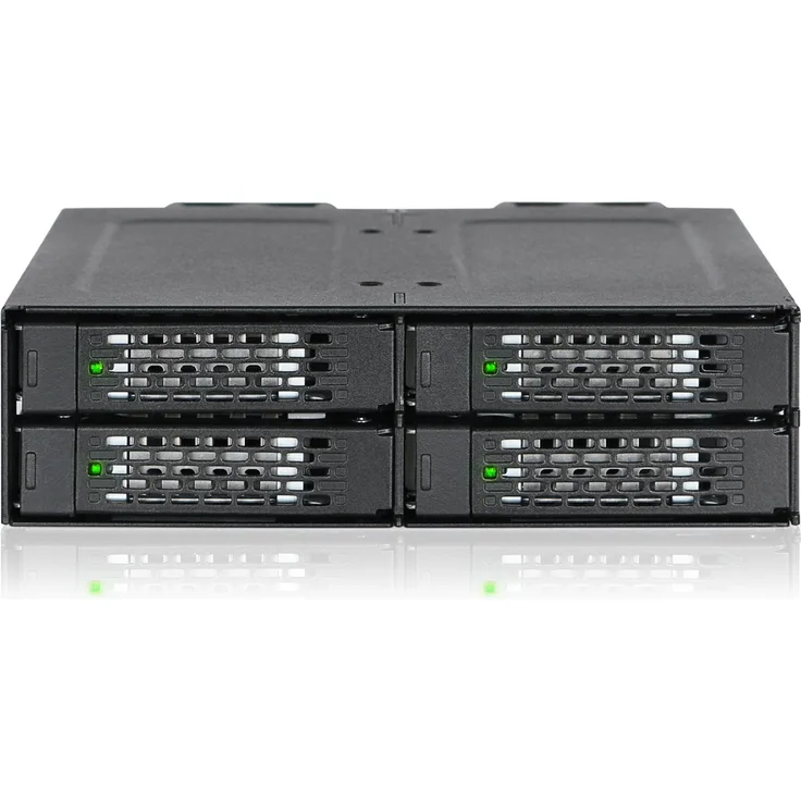 ICY DOCK U.2 NVMe Hot Swap Wechselrahmen für 4X 2,5 Zoll (6,4cm) SSD bis je 32GBit-s - Vollmetall ToughArmor MB699VP-B