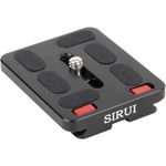 SIRUI TY-60 Schnellwechselplatte (Alu, 1-4'', 49x60mm, 39.4g, Sliding Stopper, für SIRUI und Arca-Swiss) schwarz
