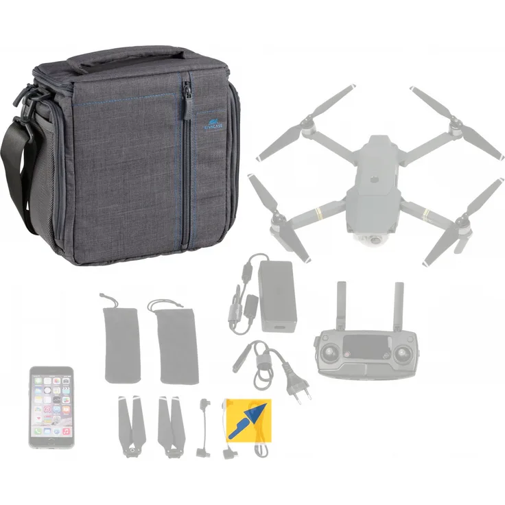 RIVACASE Rucksack für DJI Mavic Pro Farbe Grau