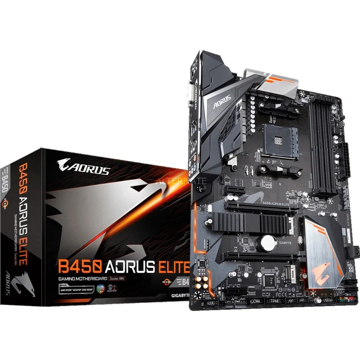 GIGABYTE B450 AORUS Elite - ATX, AMD B450, Sockel AM4, Dual-channel DDR4 (B450 AORUS ELITE) – Bild 1