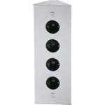 THEBO 4-fach Energie-Ecksäule ST 3007/320 in Edelstahl / Ecksteckdosen / Steckdosenleiste / Steckdosen