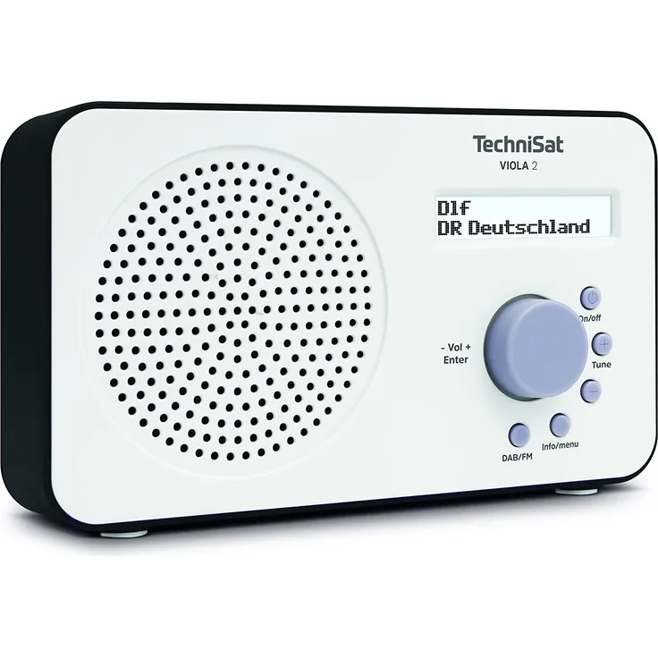 TechniSat VIOLA 2 Mini Tragbares Radio, LCD-Display, weiß
