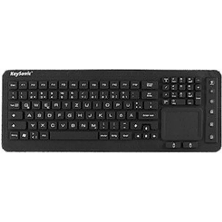RaidSonic KeySonic KSK-6231INEL - Tastatur - mit Touchpad - hinterleuchtet - USB - Deutsch QWERTZ - Schwarz (KSK-6231 INEL (DE))
