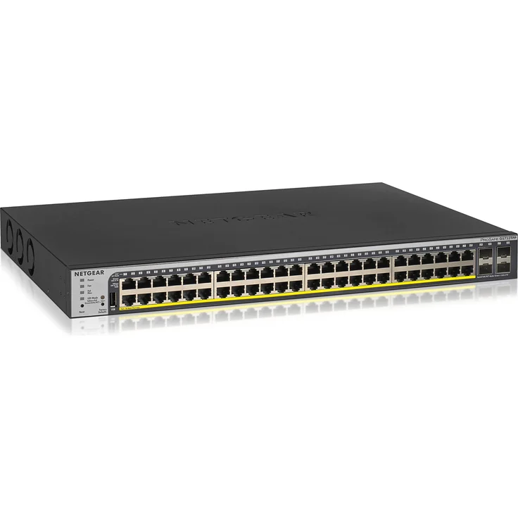 Netgear GS752TP 52-Port Gigabit Ethernet LAN PoE Switch Smart Managed Pro (mit 48x PoE+ 380W, 4x 1G-SFP, Desktop- oder Rack-Montage mit ProSAFE Lifetime-) – Bild 1