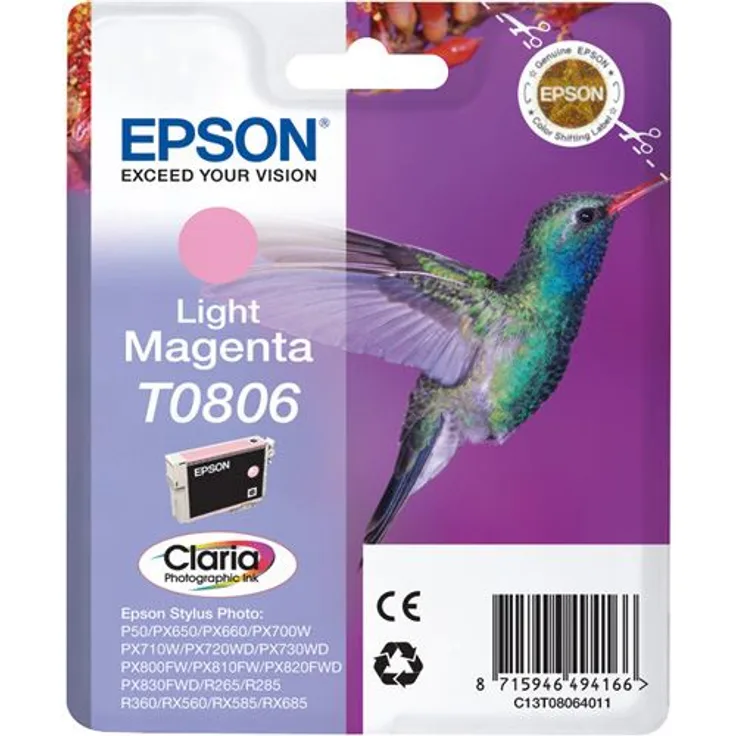 Epson C13T08064011 ST PHRX265 Phototographic Tintenpatrone, 7.4 ml, 590 Seiten, hellmagenta, Verpackung kann variieren