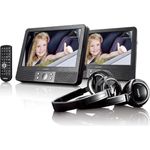 Lenco MES-415 - 9 Inch Tragbarer DVD-Player mit Doppel-Bildschirm - USB-SD - Schwarz