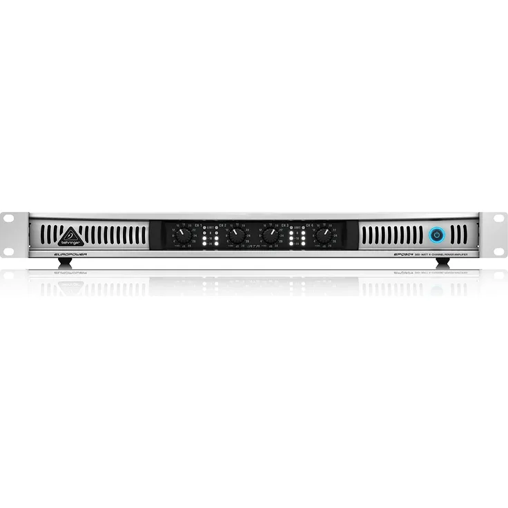 Behringer EPQ304 Europower professionelle Stereo-Endstufe (4-Kanal, 300 Watt), silber