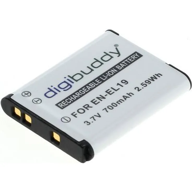 digibuddy Akku kompatibel zu Nikon EN-EL19 / Sony NP-BJ1 Li-Ion