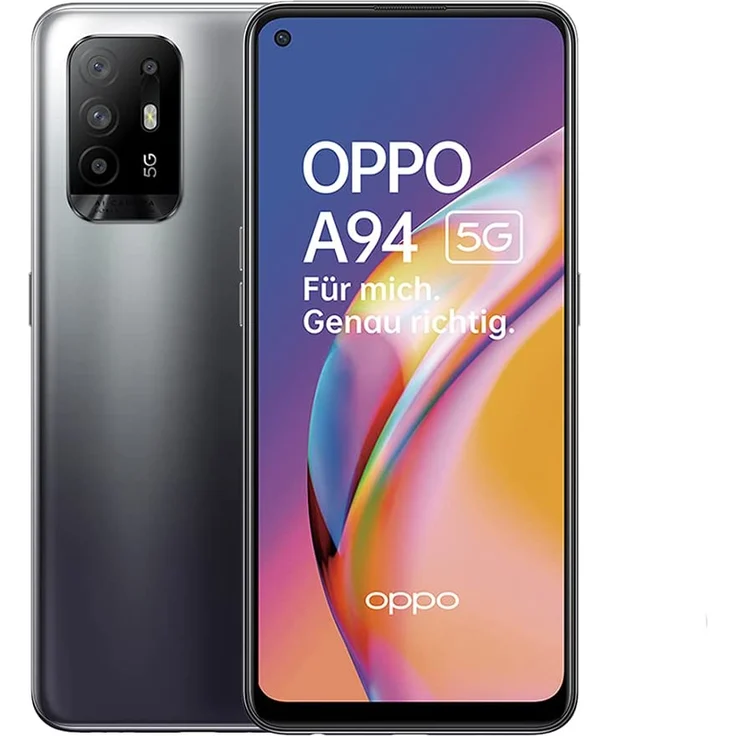 Oppo A94 5G Smartphone 16,26cm (6,42 Zoll) AMOLED-Display, 128GB interner Speicher, 8GB RAM, Dual-SIM, Android 11, Fluid Black – Bild 1