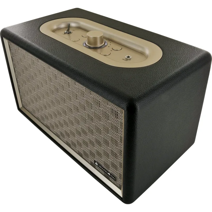Schwaiger Bluetooth Lautsprecher Retro Design Stereo Speaker Lederoptik schwarz