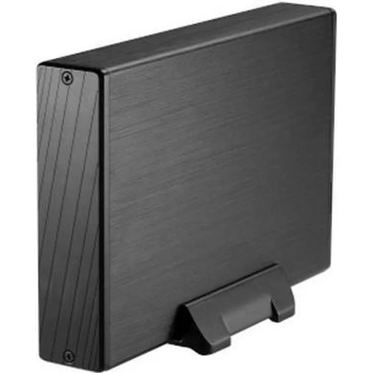 TooQ TQE-3527B - Gehäuse für 3,5'' Zoll Festplatten (SATA I-II-III, USB 3.0), Aluminium, LED Anzeige, schwarz, 350 g