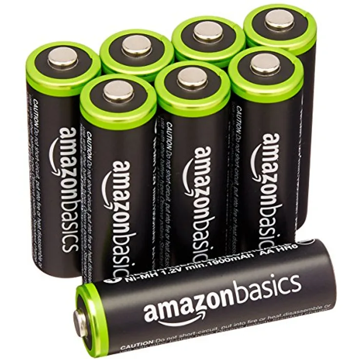 AmazonBasics AA-Batterien, wiederaufladbar, vorgeladen, 8 Stück (Aussehen kann variieren)