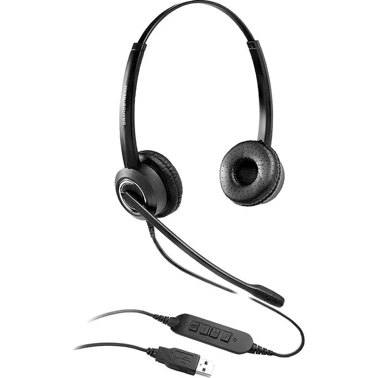 Grandstream GUV3000 HD-USB-Headsets mit Mikrofon, mit Rauschunterdrückung, schwarz