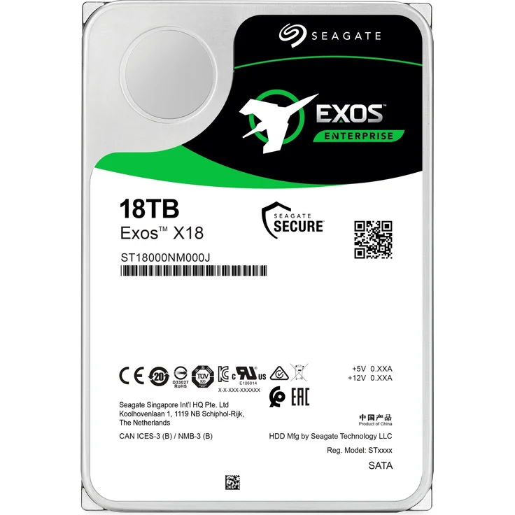 Seagate Exos X18 ST18000NM000J - Festplatte - 18 TB - intern - SATA 6Gb/s - 7200 rpm - Puffer: 256 MB (ST18000NM000J) – Bild 1