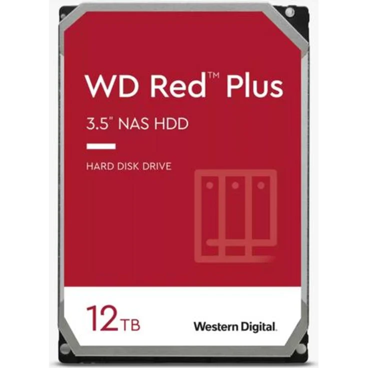 WD Red Plus NAS Hard Drive WD120EFBX - Festplatte - 12 TB - intern - 3.5 Zoll (8.9 cm) - SATA 6Gb/s - 7200 rpm - Puffer: 256 MB (WD120EFBX) – Bild 1