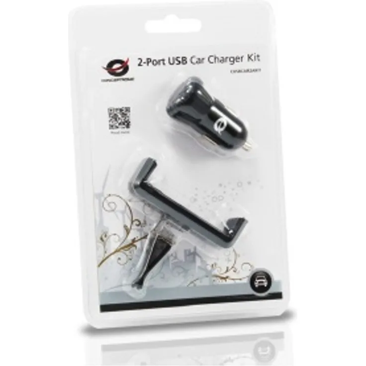 Conceptronic CUSBCAR2AKIT 2 Port USB Car Charger Kit